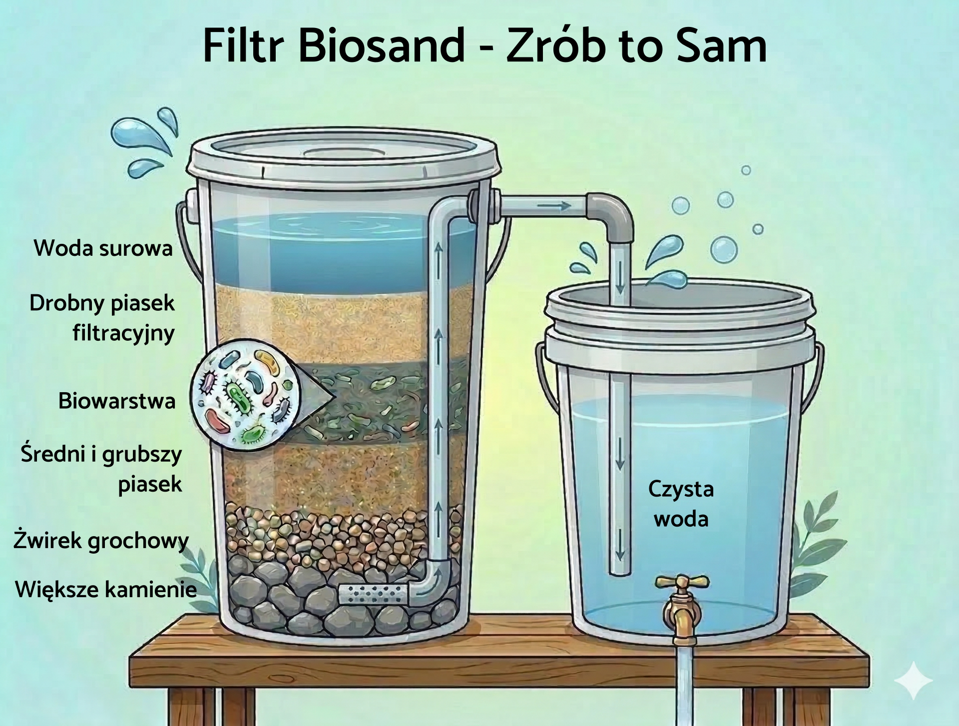 Filtr biosand schemat